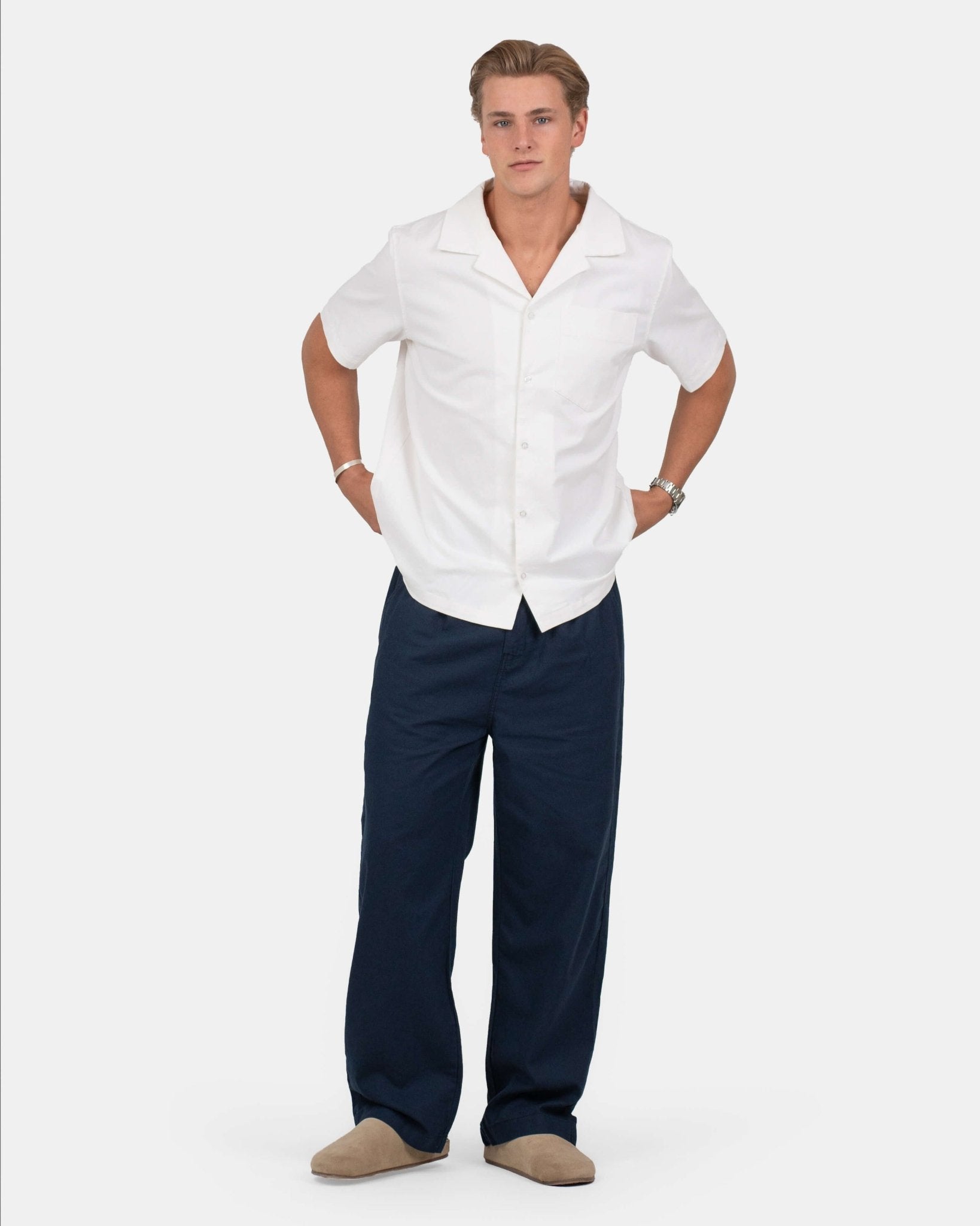 Baggy Hørbukser Navy | Skagen - clothing.dk